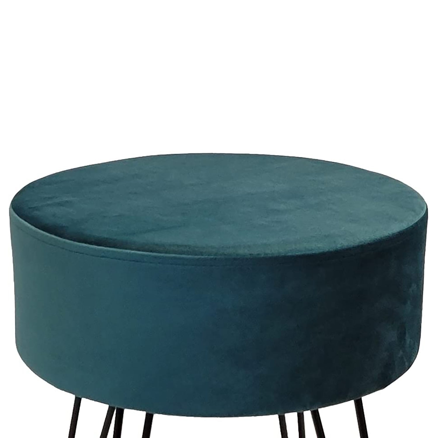 ITY International - Pouf en Velour avec Base en Métal, 14.5'' x 15.7'', Vert - Simple Boutique