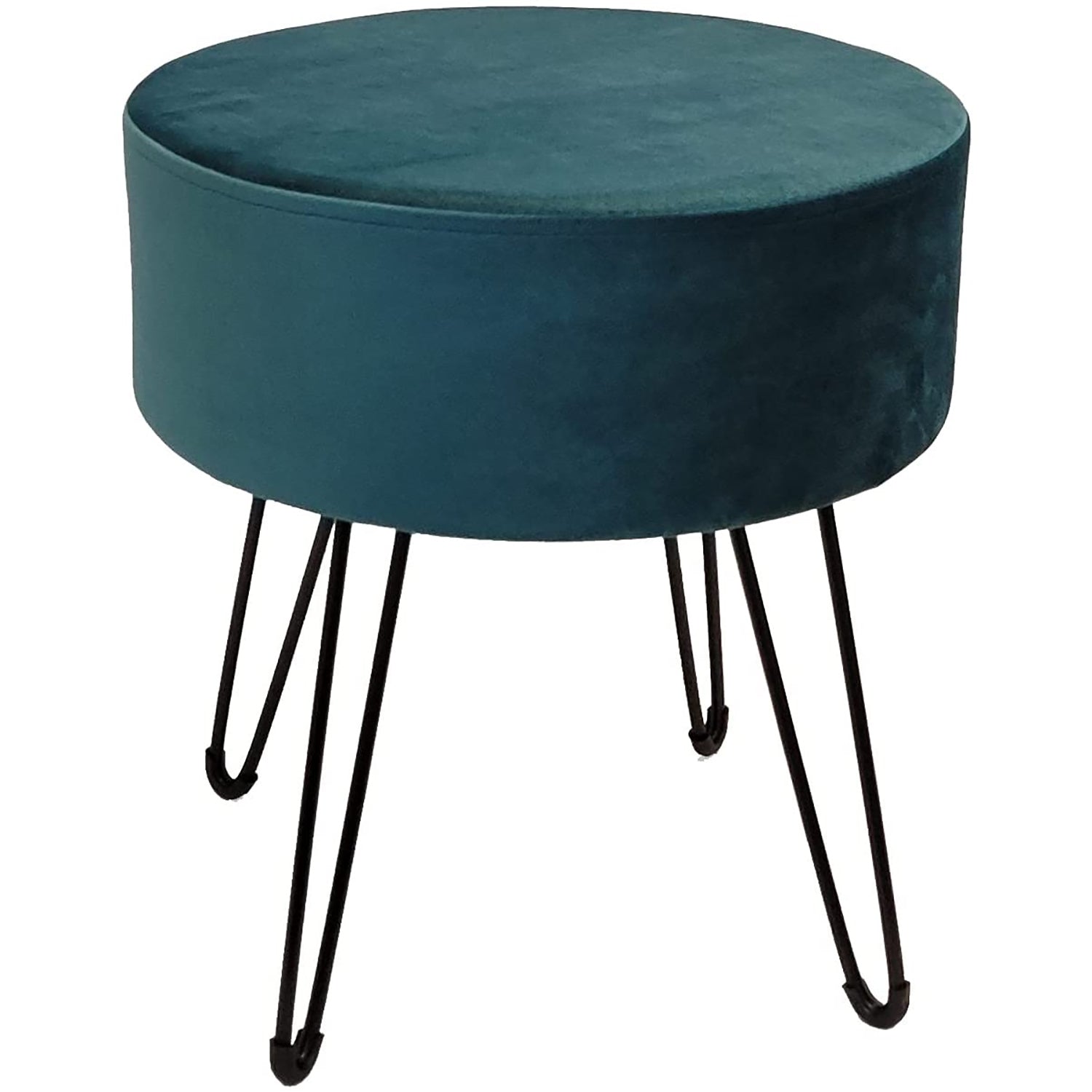 ITY International - Pouf en Velour avec Base en Métal, 14.5'' x 15.7'', Vert - Simple Boutique
