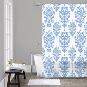 ITY International - Rideau de Douche en Peva, 71" x 71", Bleu et Blanc - Simple Boutique