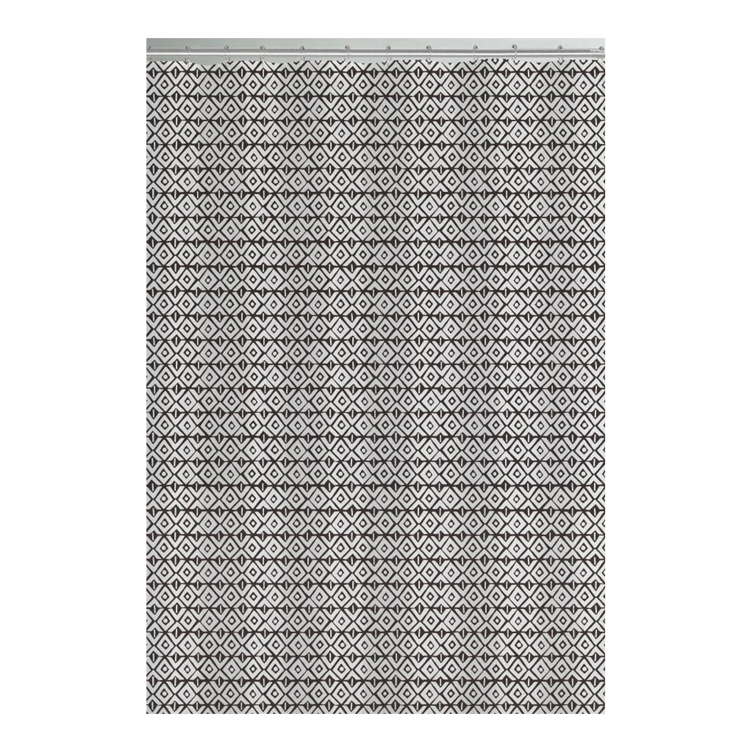 ITY International - Rideau de Douche en Peva, 71" x 71", Noir et Blanc - Simple Boutique