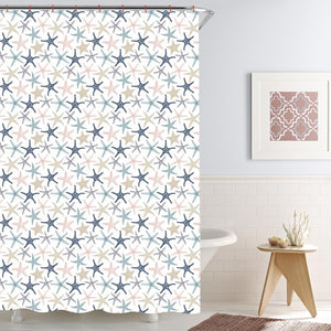ITY International - Rideau de Douche en Polyester, 71" x 71", Motif Étoiles de Mer - Simple Boutique