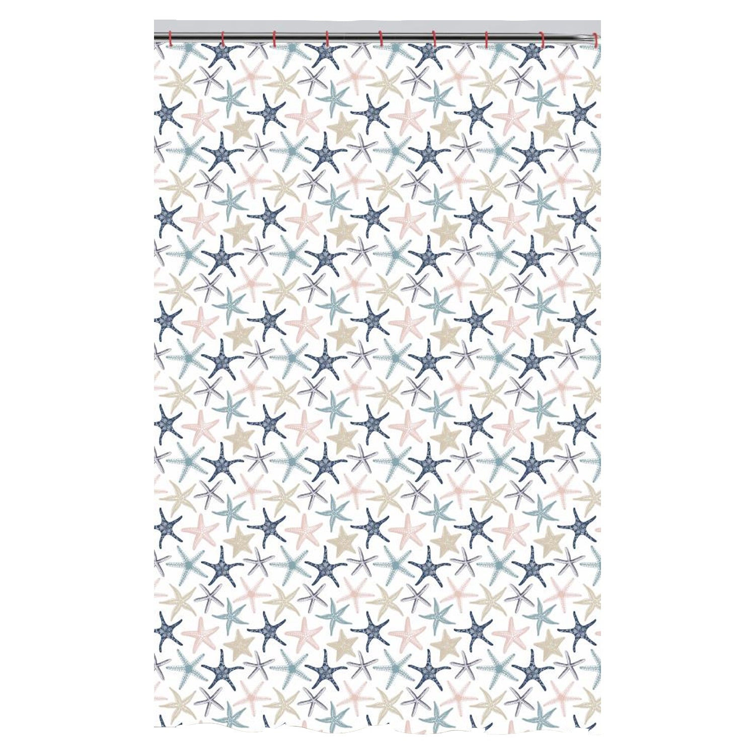 ITY International - Rideau de Douche en Polyester, 71" x 71", Motif Étoiles de Mer - Simple Boutique