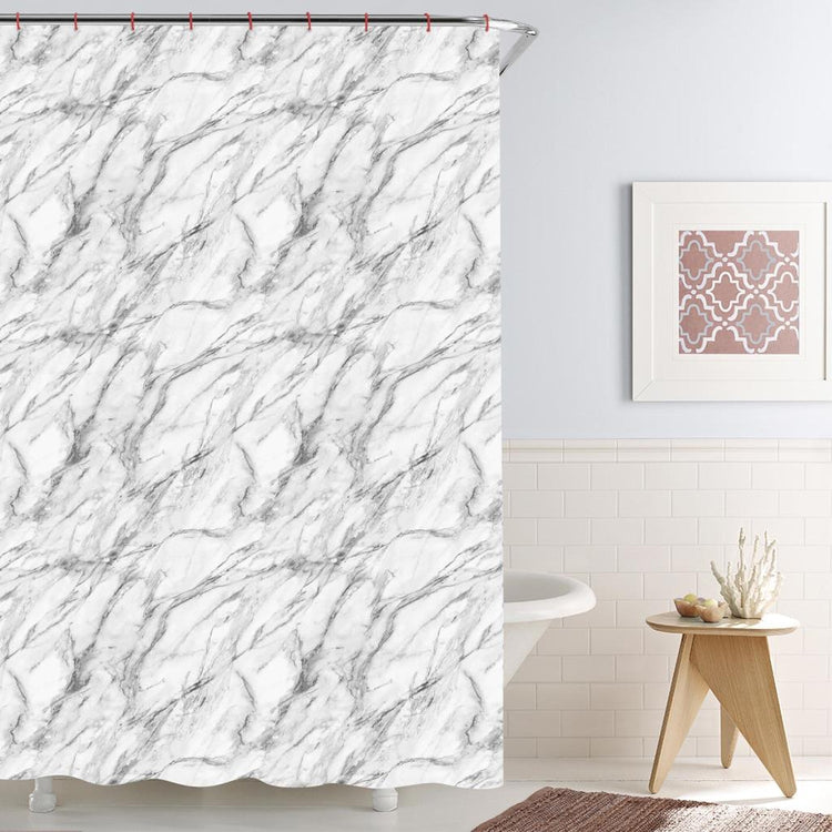 ITY International - Rideau de Douche en Polyester, 71" x 71", Motif Marbre - Simple Boutique