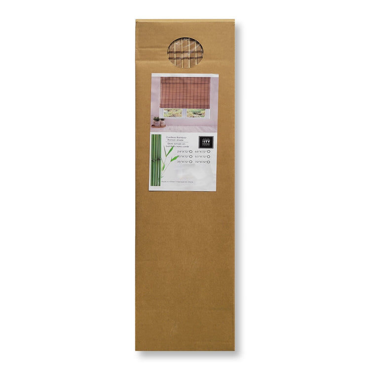 ITY International - Store Romain pour Fenêtre en Bambou, Sans Cordon, 48" x 72", Brun - Simple Boutique