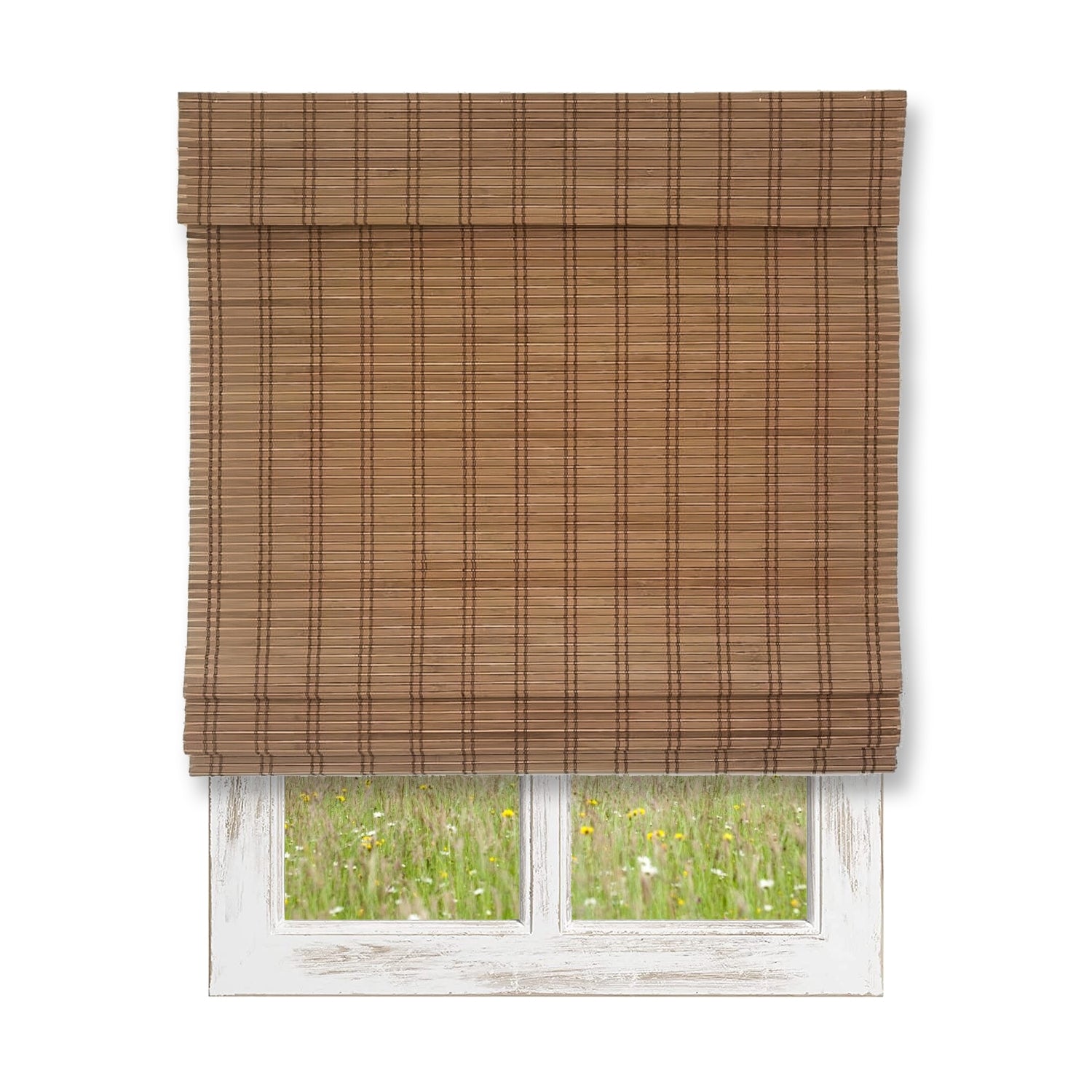ITY International - Store Romain pour Fenêtre en Bambou, Sans Cordon, 72" x 72", Brun - Simple Boutique