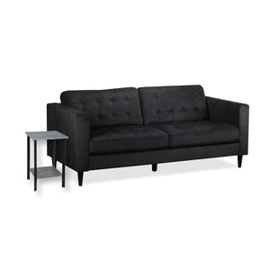 ITY International - Table D'appoint Carré à 2 Niveaux, 15.75" x 15.75" x 23.6", Gris Ciment - Simple Boutique