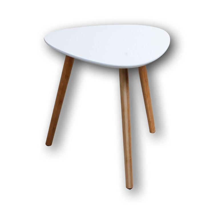ITY International - Table D'appoint en MDF Triangulaire, 15.7"x15.7"x15.7", Blanc - Simple Boutique