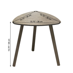 ITY International - Table D'appoint en MDF Triangulaire, 15.7"x15.7"x15.7", Gris Taupe - Simple Boutique