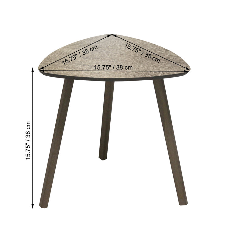 ITY International - Table D'appoint en MDF Triangulaire, 15.7"x15.7"x15.7", Gris Taupe - Simple Boutique