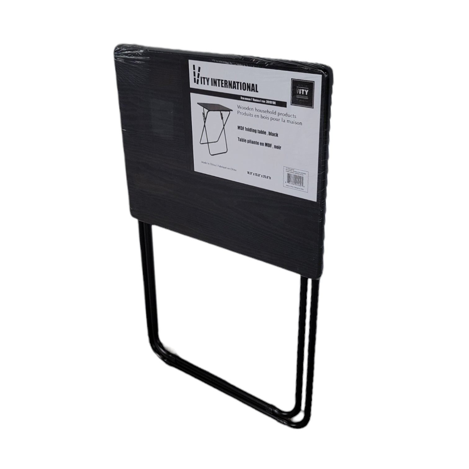 ITY International - Table Pliable en MDF, 18.9"x15"x25.6", Noir - Simple Boutique