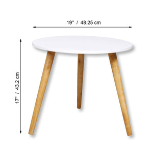 ITY International - Table d'appoint Ronde, 19"x 17", Fabriqué en MDF, Blanc - Simple Boutique