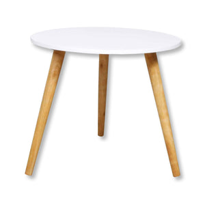 ITY International - Table d'appoint Ronde, 19"x 17", Fabriqué en MDF, Blanc - Simple Boutique