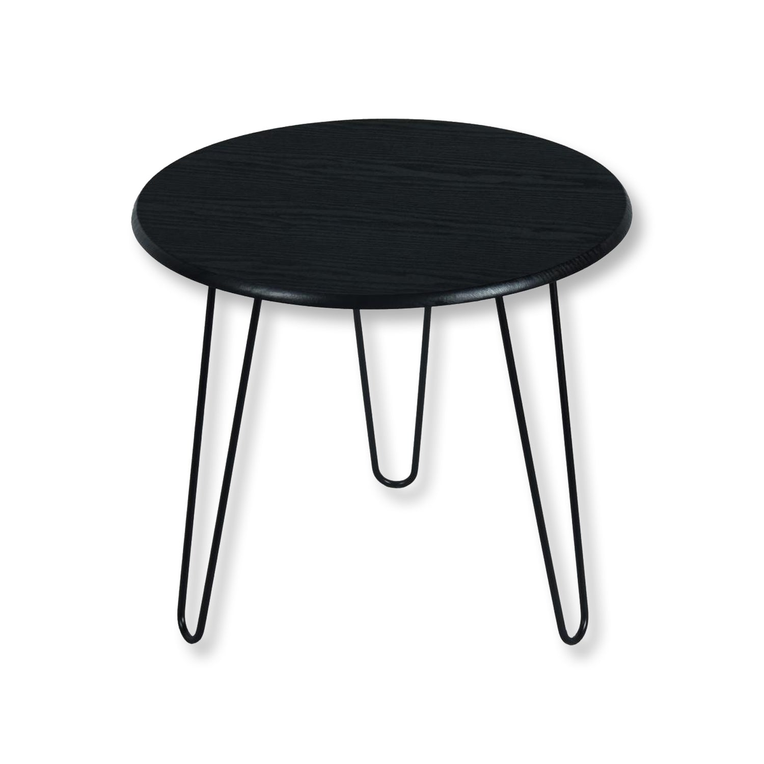 ITY International - Table d'appoint Ronde, Fabriqué en MDF, 19" x 16.5", Noir - Simple Boutique