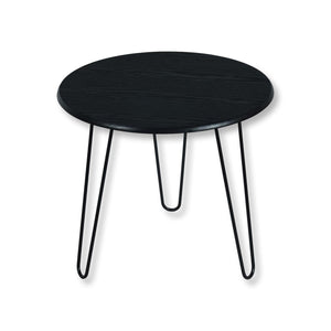 ITY International - Table d'appoint Ronde, Fabriqué en MDF, 19" x 16.5", Noir - Simple Boutique