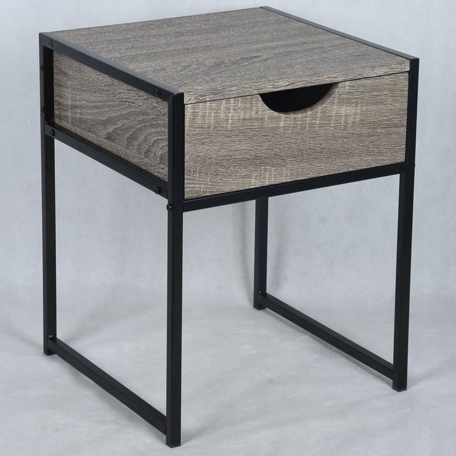 ITY International - Table d'appoint avec Tiroir, Fabriqué en MDF, 15.7" x 19.7" x 15.7", Gris Taupe - Simple Boutique