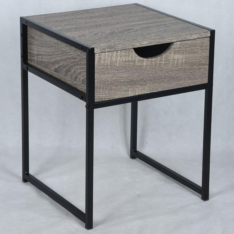 ITY International - Table d'appoint avec Tiroir, Fabriqué en MDF, 15.7" x 19.7" x 15.7", Gris Taupe - Simple Boutique