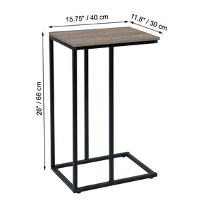 ITY International - Table d'appoint en MDF avec Base en Métal, 15.75"x11.8"x26", Gris Taupe - Simple Boutique