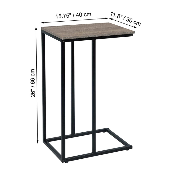 ITY International - Table d'appoint en MDF avec Base en Métal, 15.75"x11.8"x26", Gris Taupe - Simple Boutique