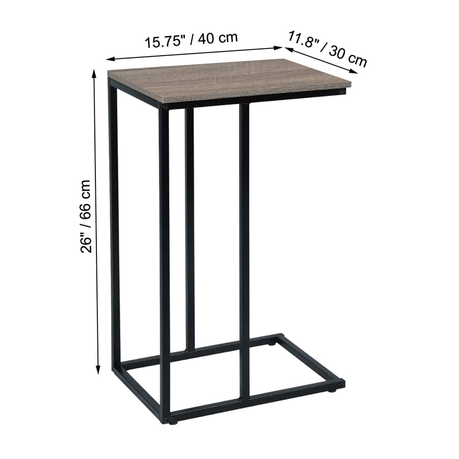 ITY International - Table d'appoint en MDF avec Base en Métal, 15.75"x11.8"x26", Gris Taupe - Simple Boutique