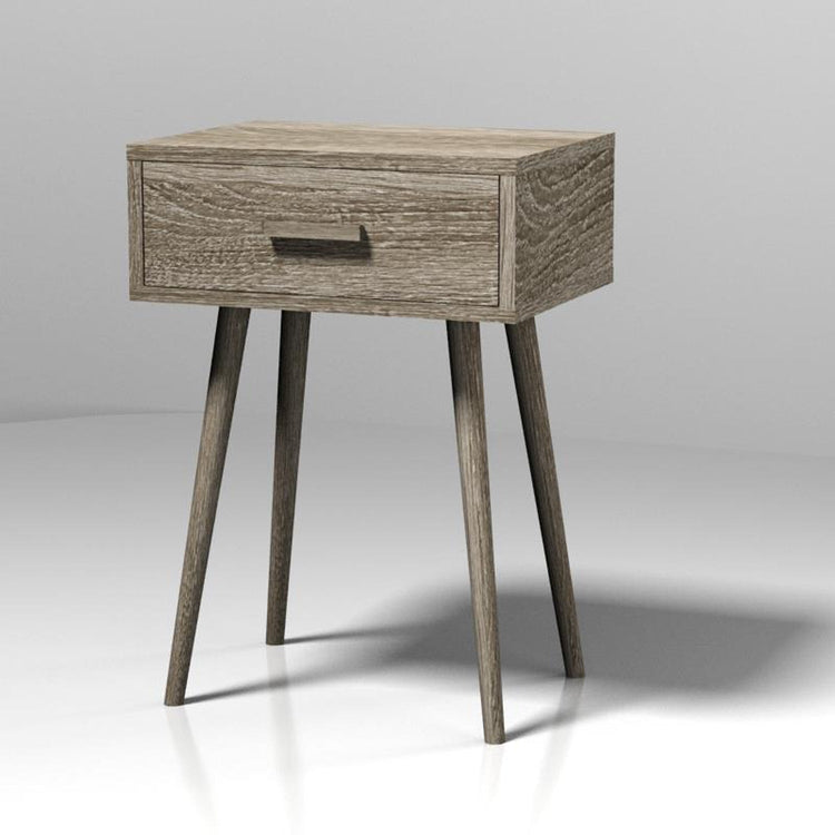ITY International - Table d'appoint en MDF avec Tiroir, 11.8"x15.75"x23.25", Gris Taupe - Simple Boutique