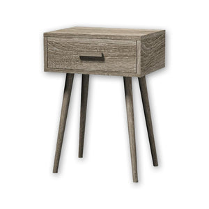 ITY International - Table d'appoint en MDF avec Tiroir, 11.8"x15.75"x23.25", Gris Taupe - Simple Boutique