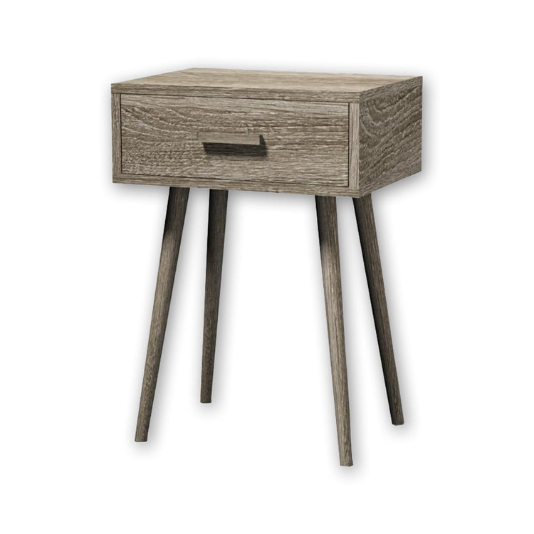 ITY International - Table d'appoint en MDF avec Tiroir, 11.8"x15.75"x23.25", Gris Taupe - Simple Boutique