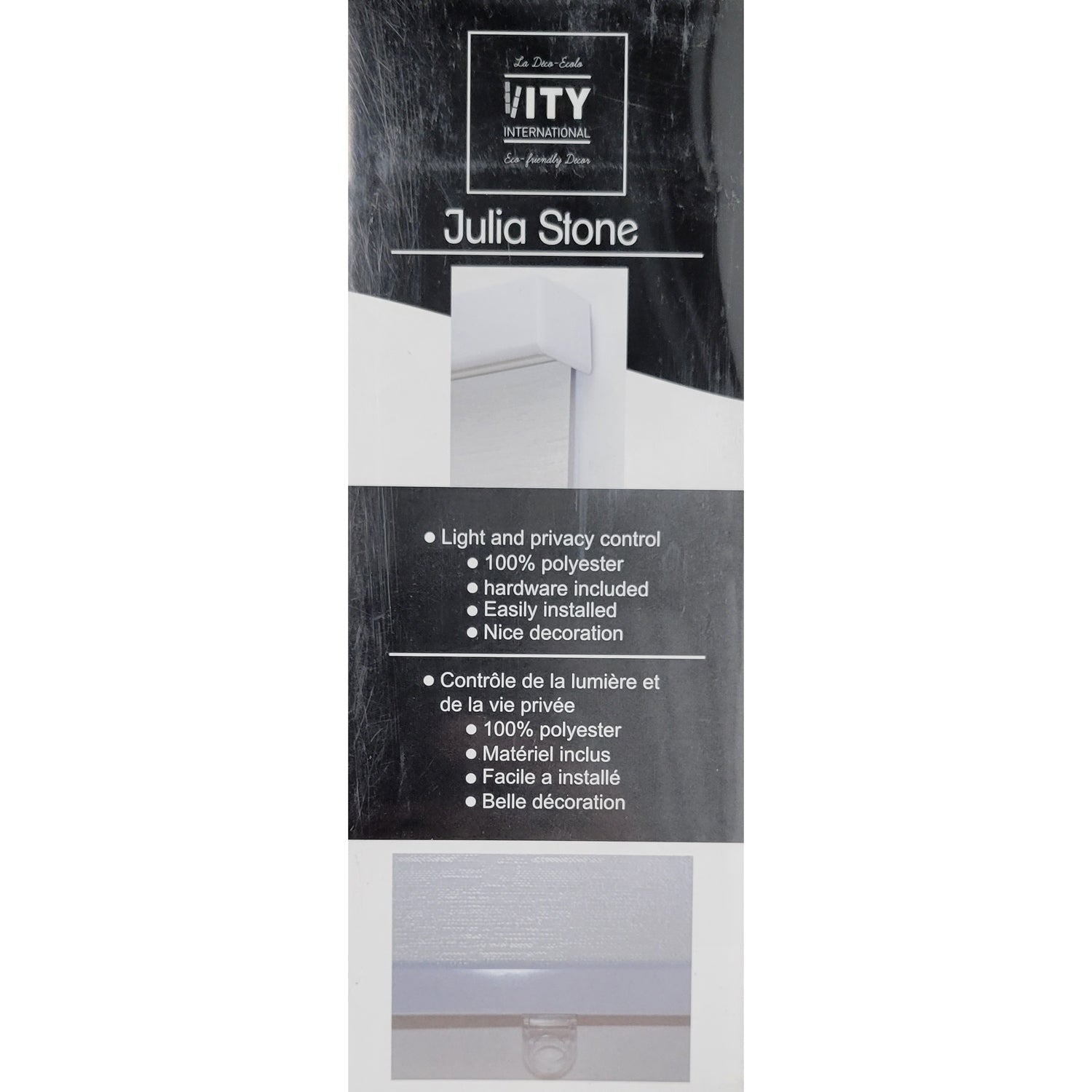 ITY Julia Stone - Store de Fenêtre en Toile 60" X 84", Sans Cordon, Blanc - Simple Boutique