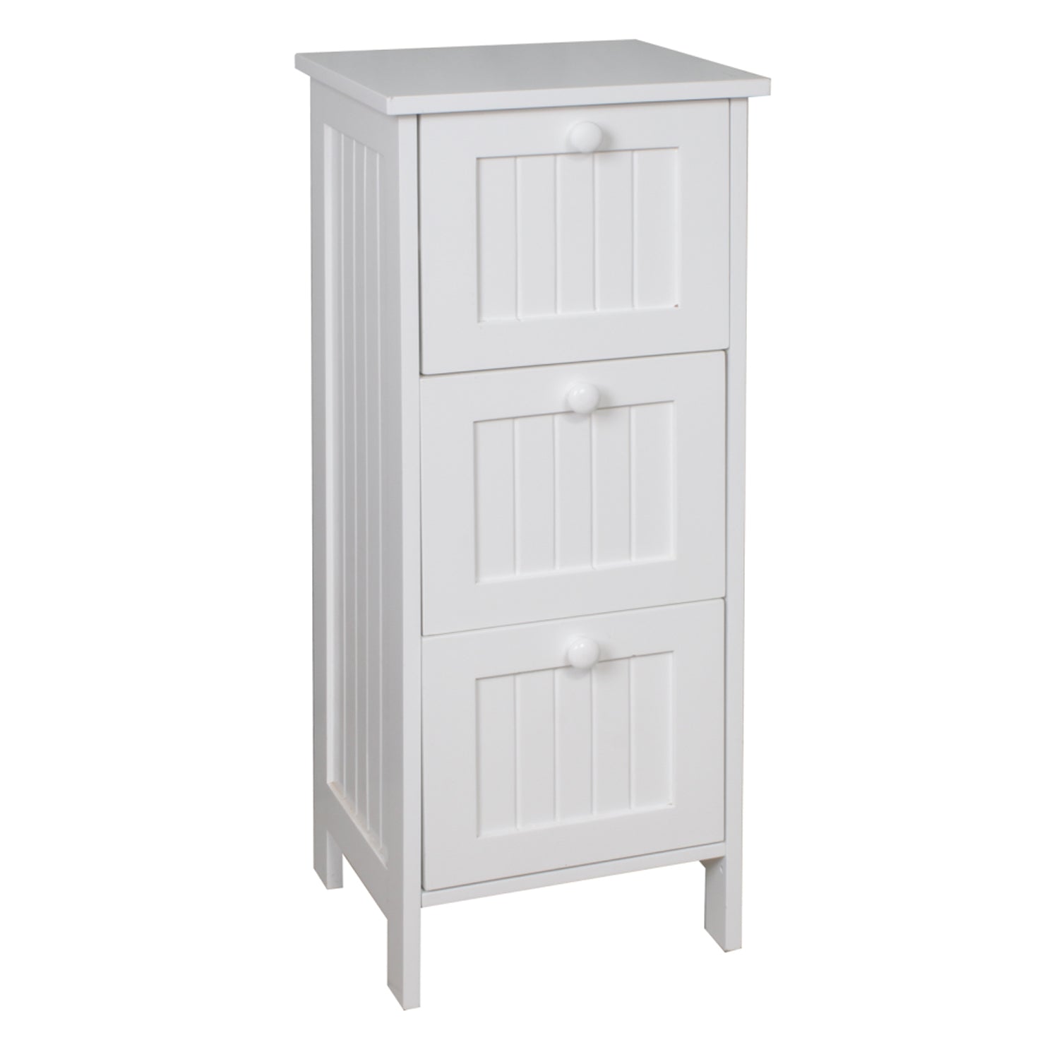 ITY Meuble de Rangement 3 Tiroirs en MDF 13" x 11.4" x 31.9" Blanc - Simple Boutique