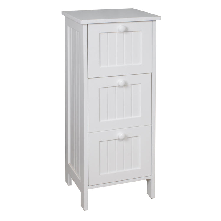ITY Meuble de Rangement 3 Tiroirs en MDF 13" x 11.4" x 31.9" Blanc - Simple Boutique