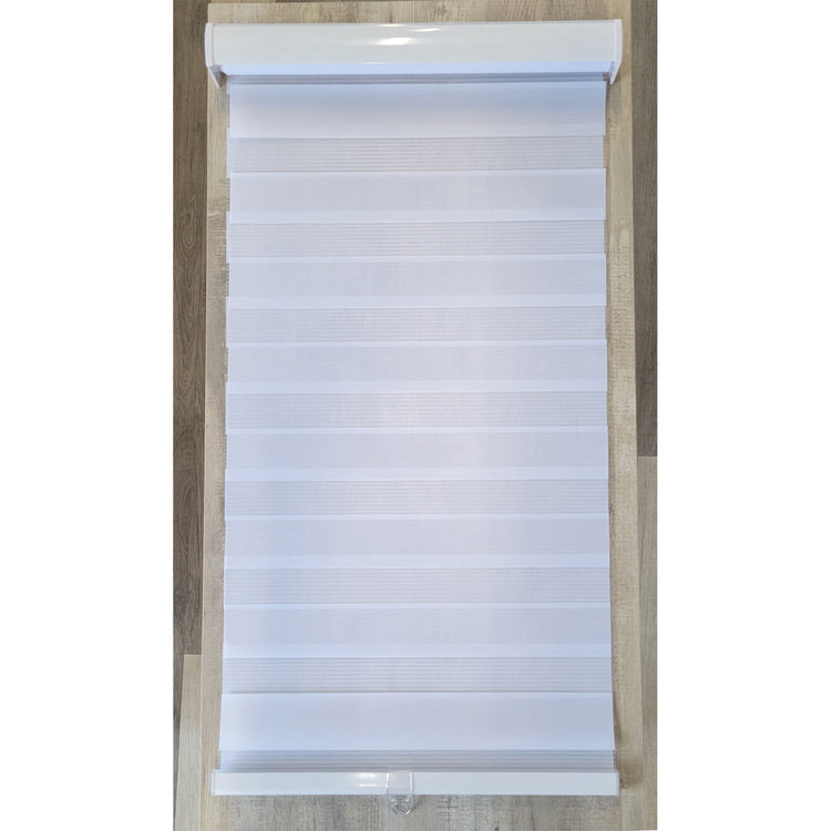 ITY Olivia Stone - Store de Fenêtre à Toile Alternée 18" X 84" Sans Cordon Blanc - Simple Boutique