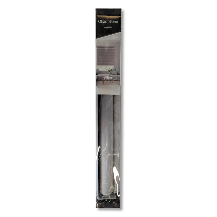 ITY Olivia Stone - Store de Fenêtre à Toile Alternée 22" X 84" Sans Cordon Gris - Simple Boutique