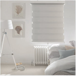 ITY Olivia Stone - Store de Fenêtre à Toile Alternée 22" X 84" Sans Cordon Gris - Simple Boutique