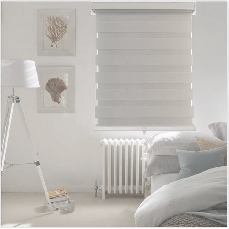 ITY Olivia Stone - Store de Fenêtre à Toile Alternée 22" X 84" Sans Cordon Gris - Simple Boutique