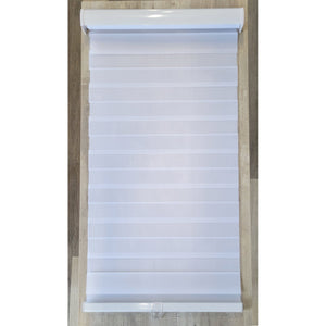 ITY Olivia Stone - Store de Fenêtre à Toile Alternée 21" X 84" Sans Cordon Blanc - Simple Boutique