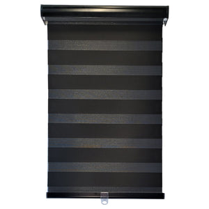 ITY Olivia Stone - Store de Fenêtre à Toile Alternée 30" X 84" Sans Cordon Noir - Simple Boutique