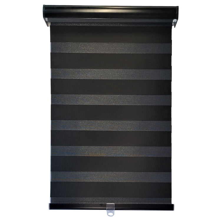 ITY Olivia Stone - Store de Fenêtre à Toile Alternée 30" X 84" Sans Cordon Noir - Simple Boutique