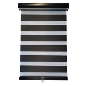 ITY Olivia Stone - Store de Fenêtre à Toile Alternée 30" X 84" Sans Cordon Noir - Simple Boutique