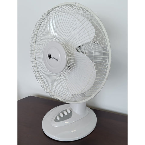 Iconnek - Ventilateur de Bureau à 3 Vitesses, Oscillation et Inclinaison Réglable, 12'', Blanc