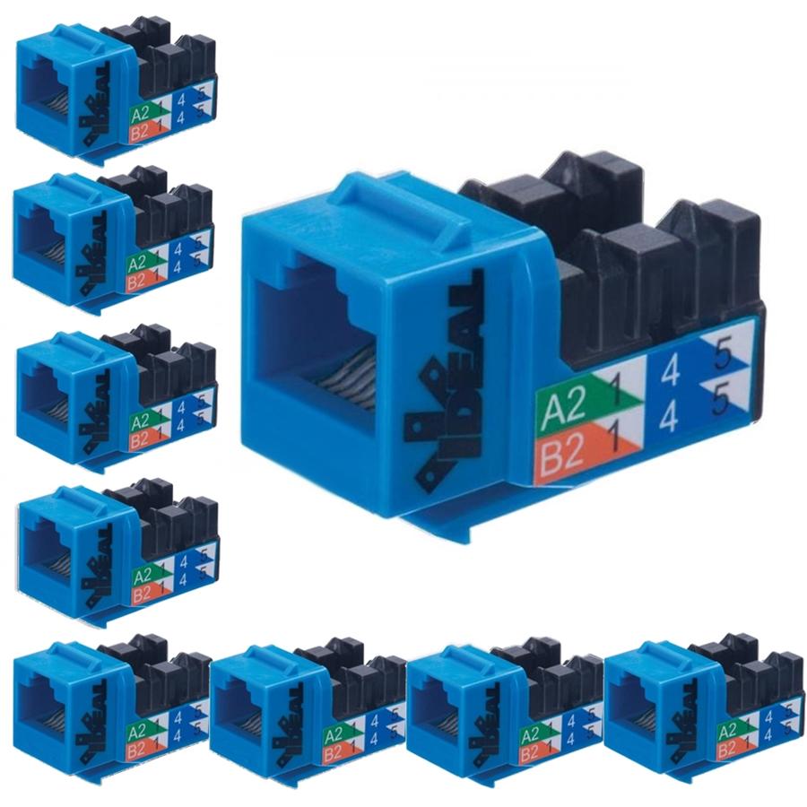 Ideal Industries Cat6 Keystone Jack Bleu Paquet de 10 - Simple Boutique