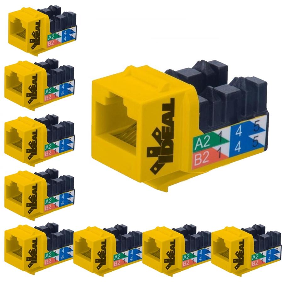 Ideal Industries Cat6 Keystone Jack Jaune Paquet de 10 - Simple Boutique