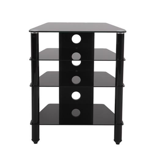 Impressions BA-19 Meuble Pour Audio-Vidéo A 4 Tablettes En Verre Noir Trempé - Simple Boutique