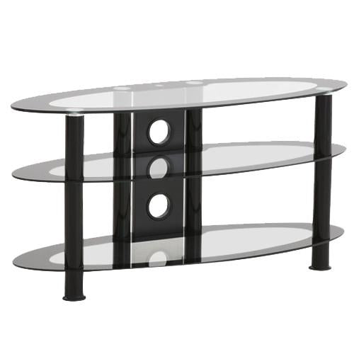 Impressions BM-101 Meuble Ovale Pour Téléviseur Noir Avec 3 Tablettes - Simple Boutique