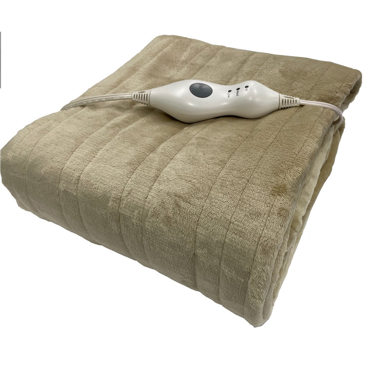 Innovation Confort - Jeté Chauffant, 50'' x 60'', 3 Réglages de Chaleur, Beige - Simple Boutique