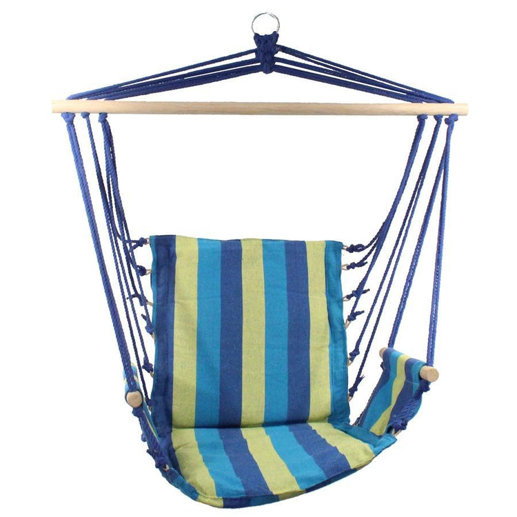 Innovation Nature - Chaise Suspendu avec Structure en Corde, 98cm x 52cm, Bleu - Simple Boutique