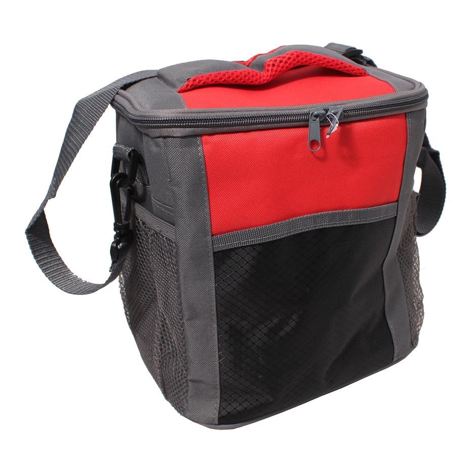 Innovation Nature - Glacière Isolante, 22x16x24cm, Contient 12 Canettes,Rouge et Grise - Simple Boutique