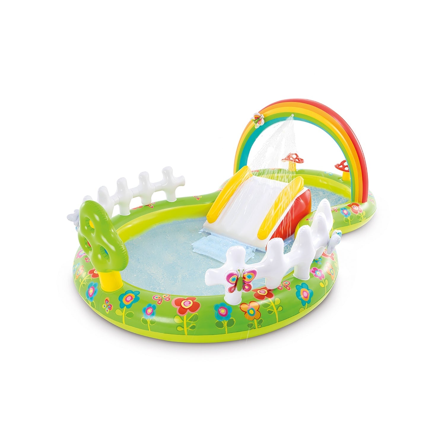 Intex - Aire de Jeux Aquatique Mon Jardin, 108'' x 60'' x 36'', Comprend 2 Champignons, 4 Papillons et 3 Balles, Multicolore - Simple Boutique