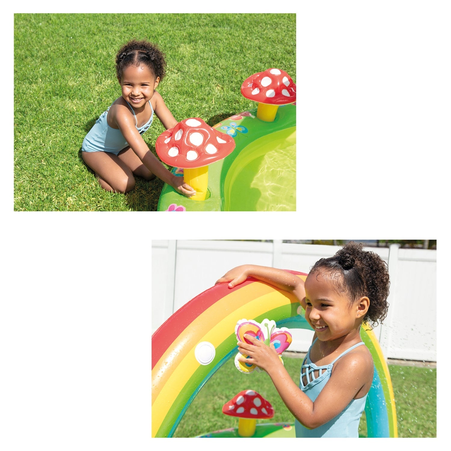 Intex - Aire de Jeux Aquatique Mon Jardin, 108'' x 60'' x 36'', Comprend 2 Champignons, 4 Papillons et 3 Balles, Multicolore - Simple Boutique