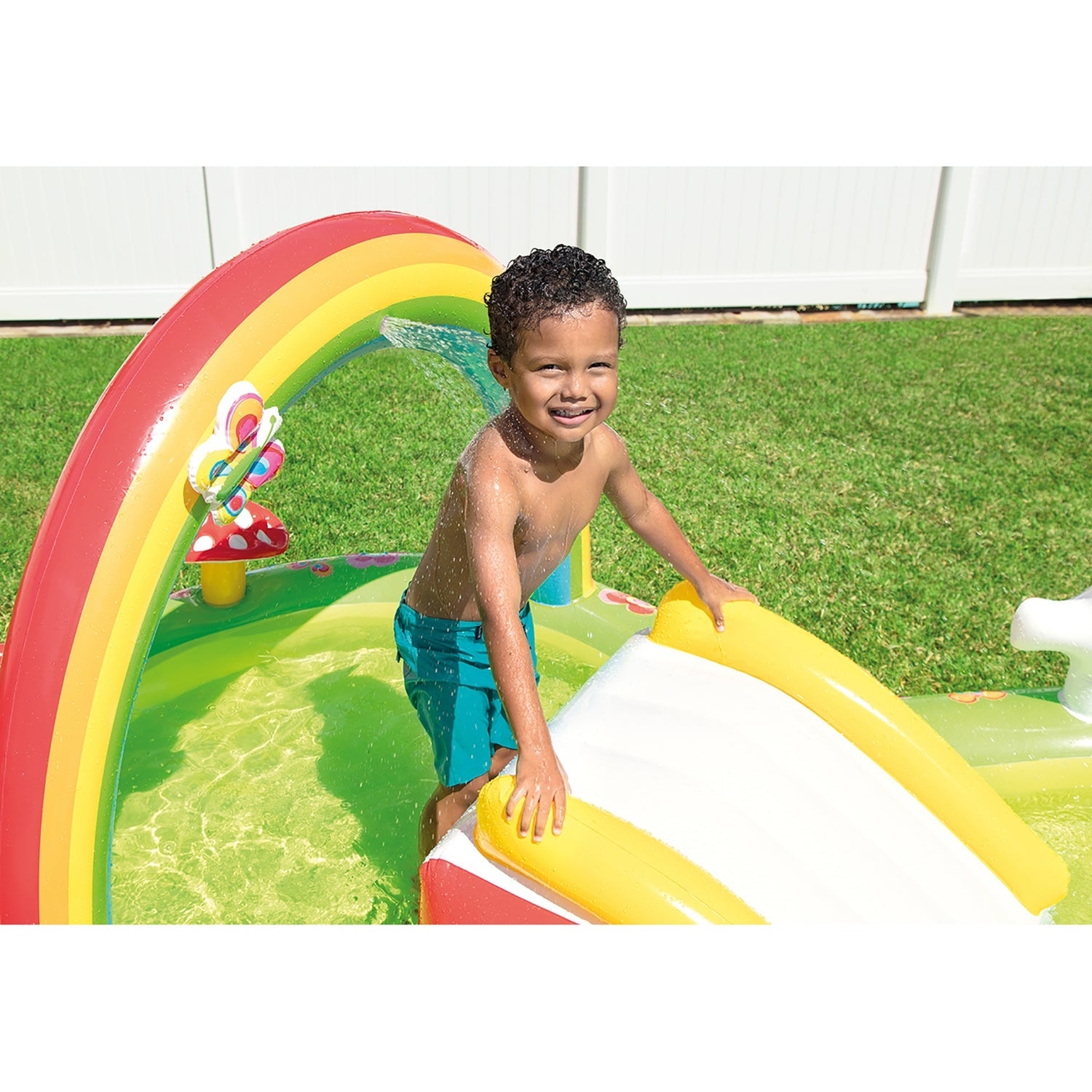 Intex - Aire de Jeux Aquatique Mon Jardin, 108'' x 60'' x 36'', Comprend 2 Champignons, 4 Papillons et 3 Balles, Multicolore - Simple Boutique