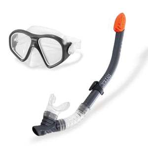 Intex - Ensemble de Plongée Reef Rider, Masque et Tuba, Noir - Simple Boutique