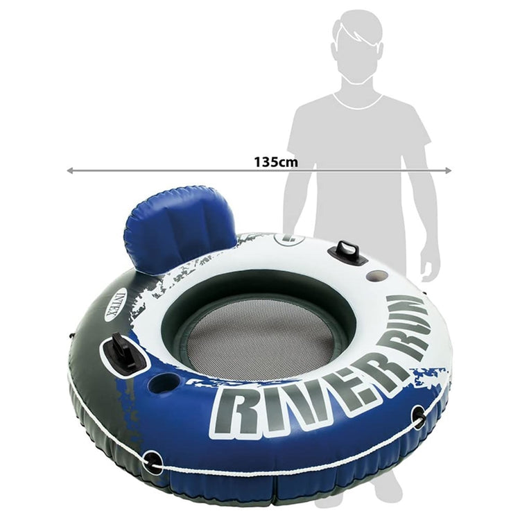 Intex - Fauteuil Gonflable River Run pour Piscine, Diamètre de 53'', Bleu et Blanc - Simple Boutique